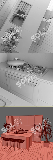 Urban Chic Kitchen: Young & Loftus 3D model image 3