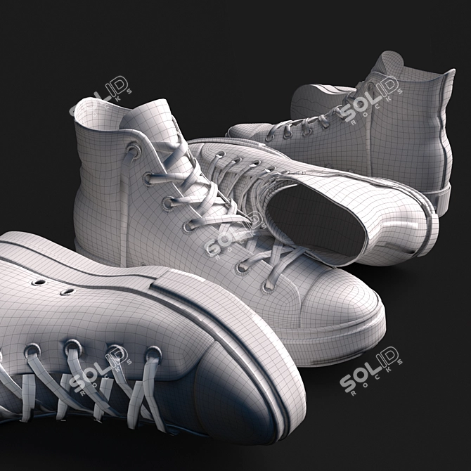 Classic Converse Sneakers 3D model image 3