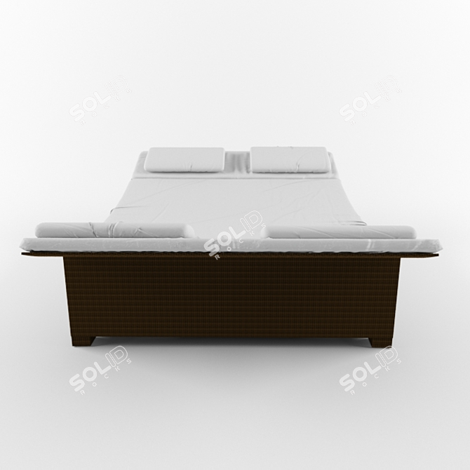 Rattan Lounger: Ultimate Comfort 3D model image 2