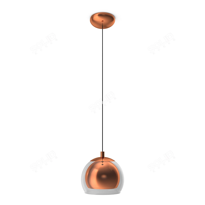 Copper Steel Suspension Light 3D model image 1