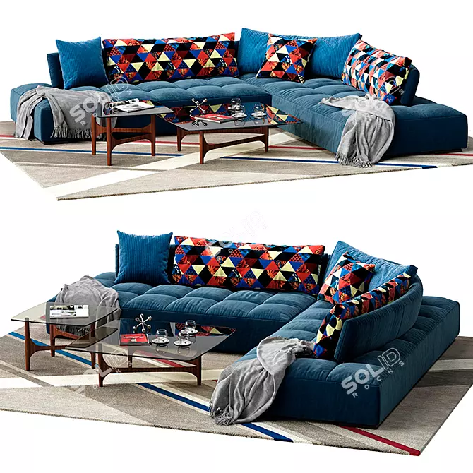 Contemporary Calanque Sofa 3D model image 1