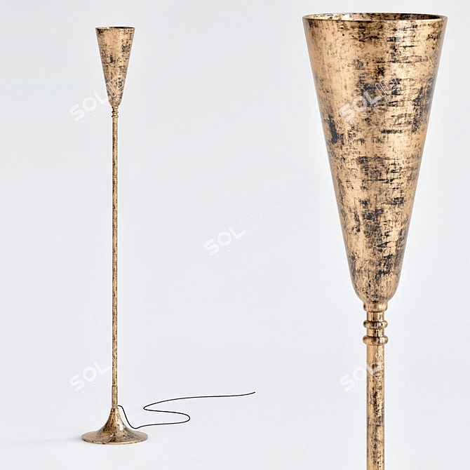 Sleek Frisco Floor Torch - Arteriors 3D model image 1