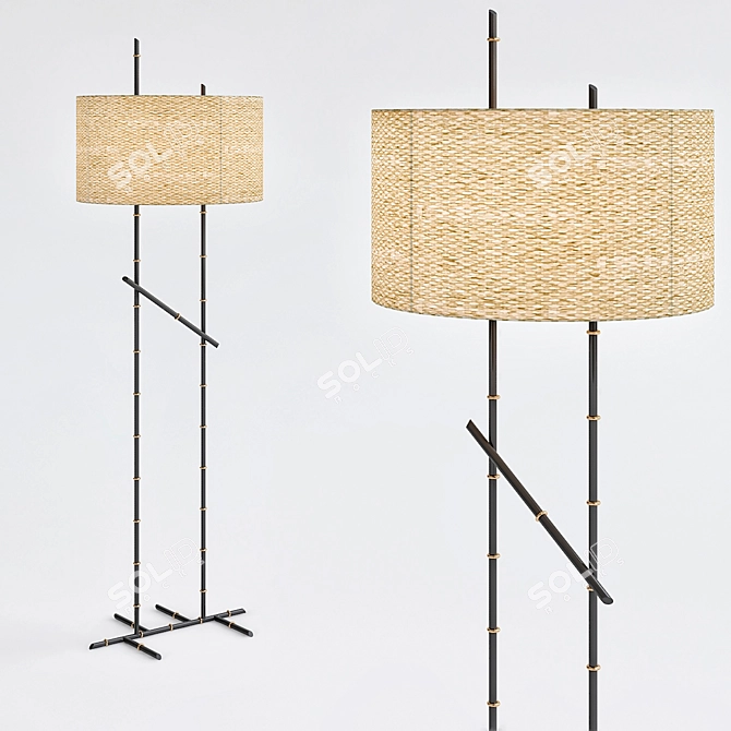 Arteriors Malik Floor Lamp 3D model image 1