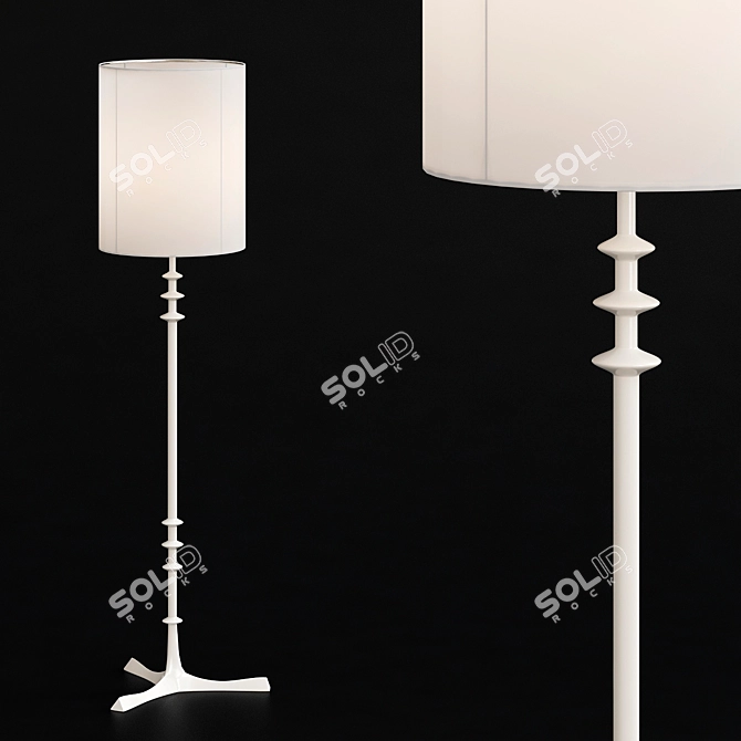 Modern Brass Nathan Floor Lamp 3D model image 1