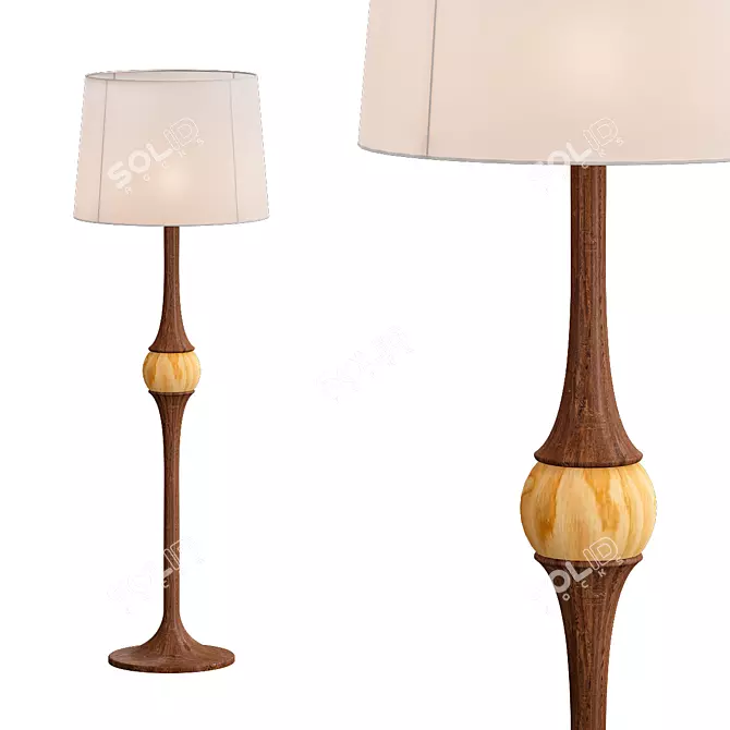 Sleek and Stylish Elwood Floor Lamp 3D model image 1