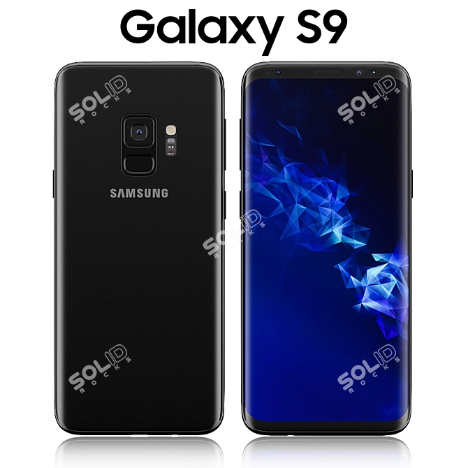 Samsung Galaxy S9 Black - Perfect for Stunning Renders! 3D model image 1