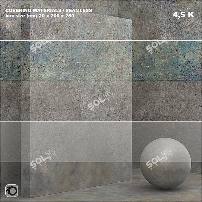 Seamless Stone Coating & Plaster Set 3D model image 1