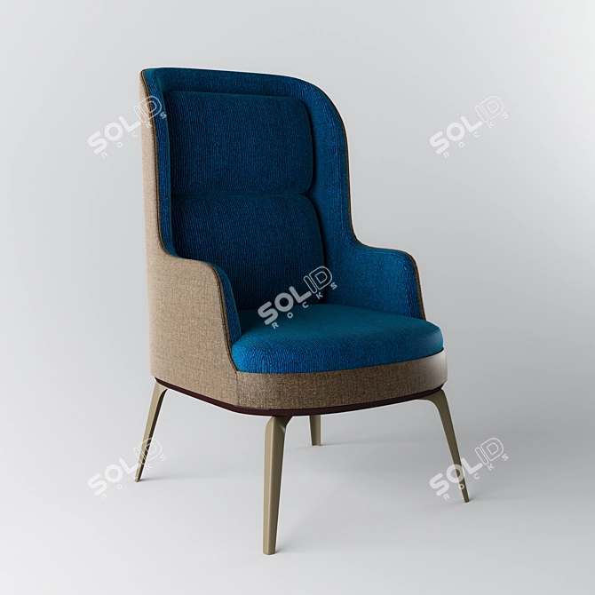 Sleek Modern Armchair: 3DMax 2014 Model 3D model image 1