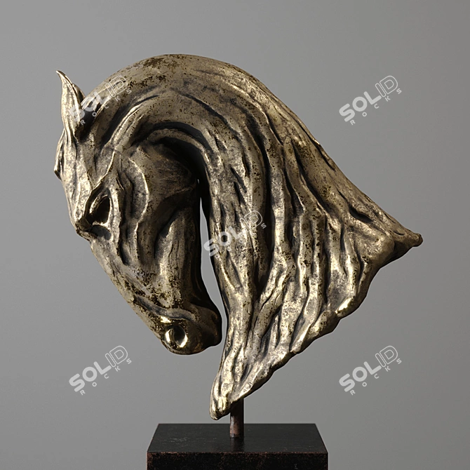 Elegant Bronze Sculpture 3D model image 1