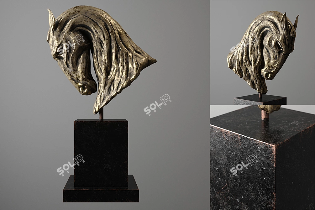 Elegant Bronze Sculpture 3D model image 2