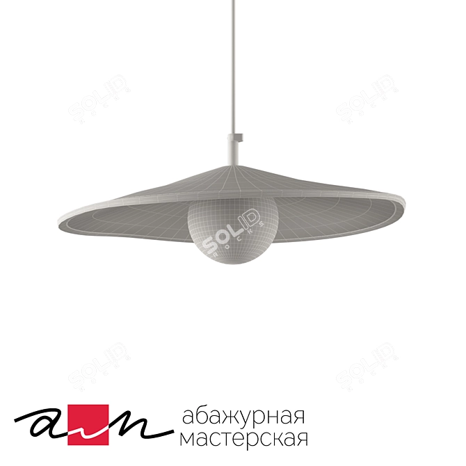 "Om" Non La Ceiling Lamp (Grey Felt) 3D model image 2