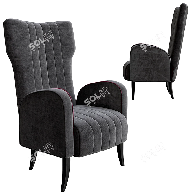 Davis Armchair: Luxurious Comfort & Style 3D model image 1