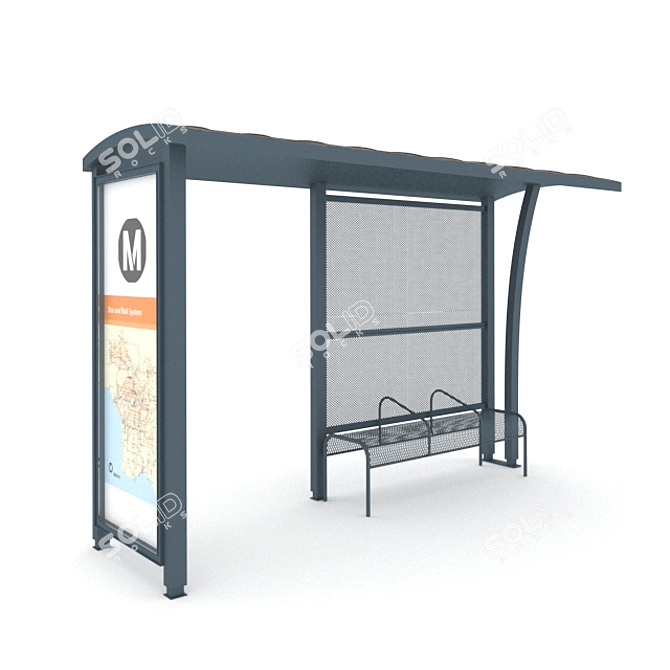 LA Bus Stop: A Classic Icon 3D model image 1