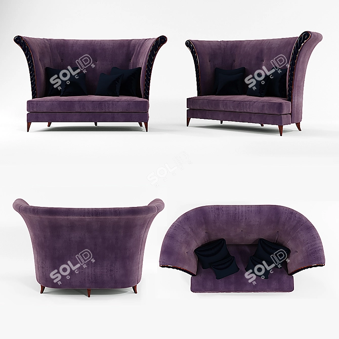 Luxurious Lagerfeld Sofa: Iconic Elegance 3D model image 2