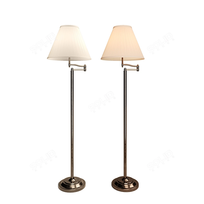 Modern Chrome Floor Lamp 3D model image 1