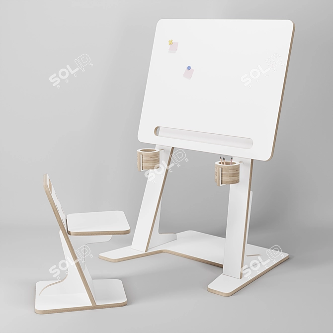Mimi Desk: Stylish and Functional Office Solution 3D model image 1