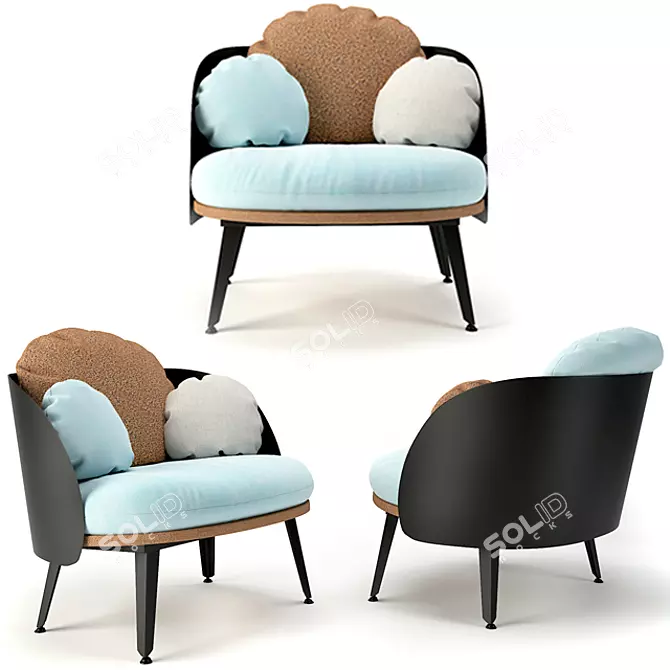 Nubilo Colors Armchair: Modern & Vibrant Addition to Any Space 3D model image 1