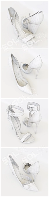 Designer Women's Shoe Set 3D model image 3