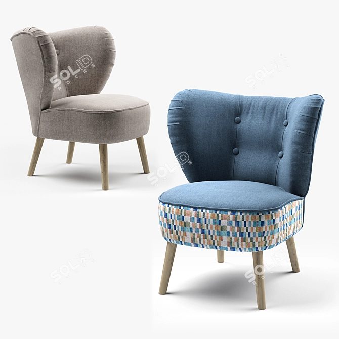 GUBBO Armchair: Modern Comfort & Style 3D model image 1