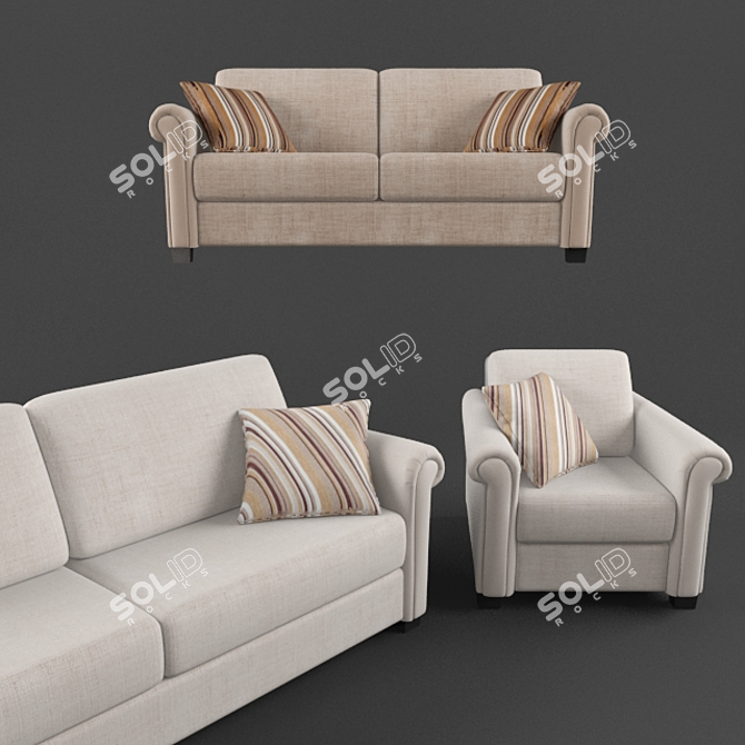 Modern Comfort Sofa 3D model image 2