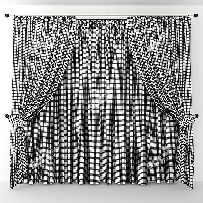 Elegant Window Curtains 3D model image 2