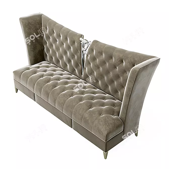 Elegant Camellia Shelter Sofa 3D model image 2