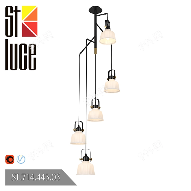 Elegant STLuce Pendant Chandelier 3D model image 1