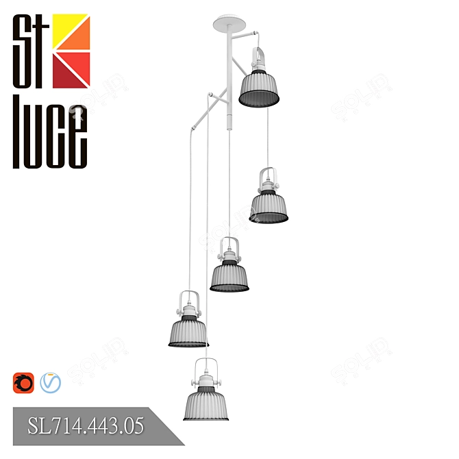 Elegant STLuce Pendant Chandelier 3D model image 2