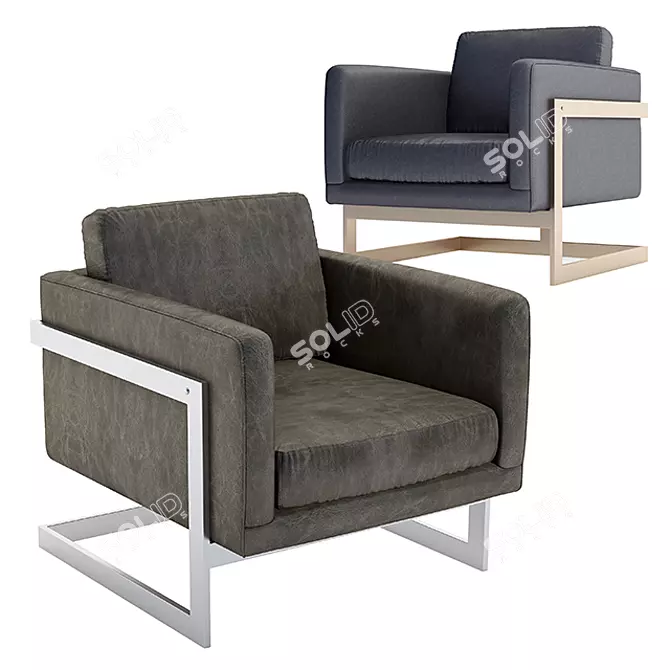  Sleek Milo Baughman Modern Sofa 3D model image 1