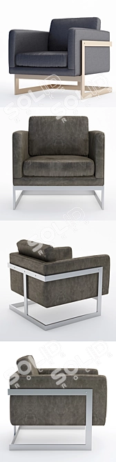  Sleek Milo Baughman Modern Sofa 3D model image 2
