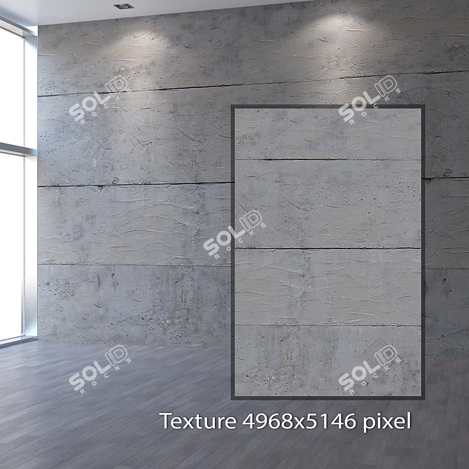 Seamless Concrete Wall Texture 3D model image 2