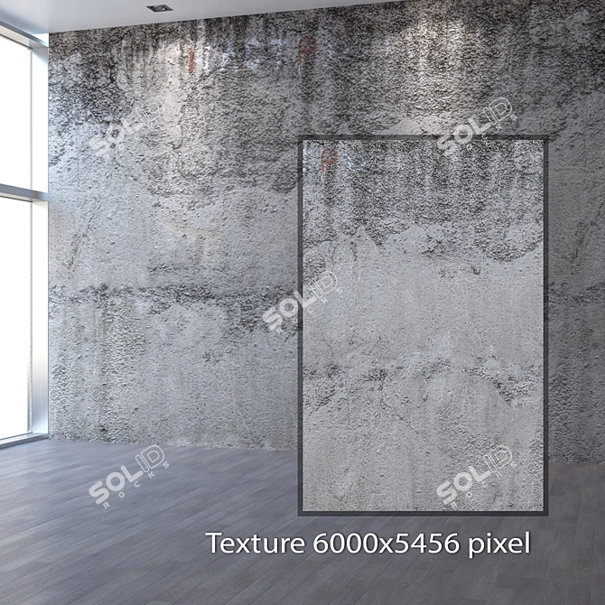 Seamless 4K Concrete Wall Texture 3D model image 2