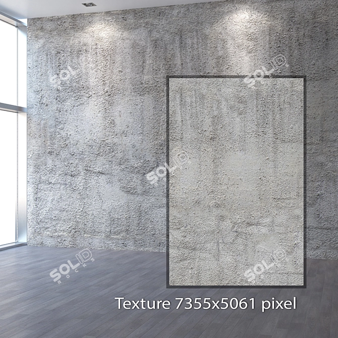 Seamless 4K Concrete Wall Texture 3D model image 2