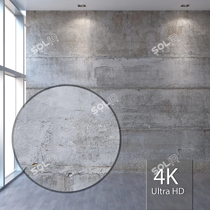 Seamless Concrete Wall Texture 3D model image 1