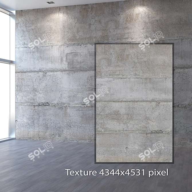 Seamless Concrete Wall Texture 3D model image 2