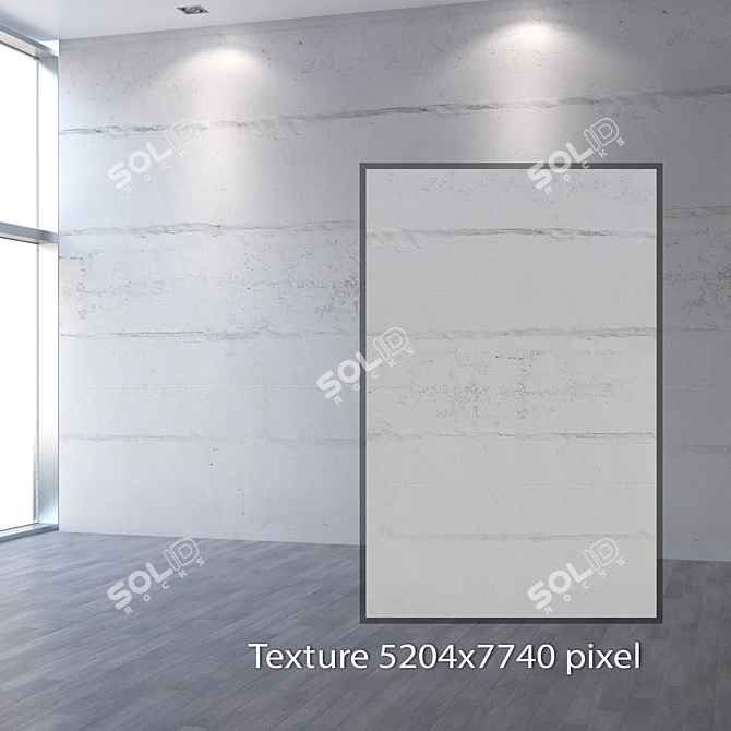 Seamless 4K Concrete Wall 3D model image 2