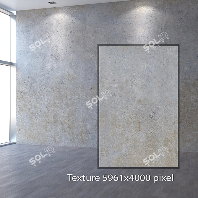 Seamless 4K Concrete Wall 3D model image 2