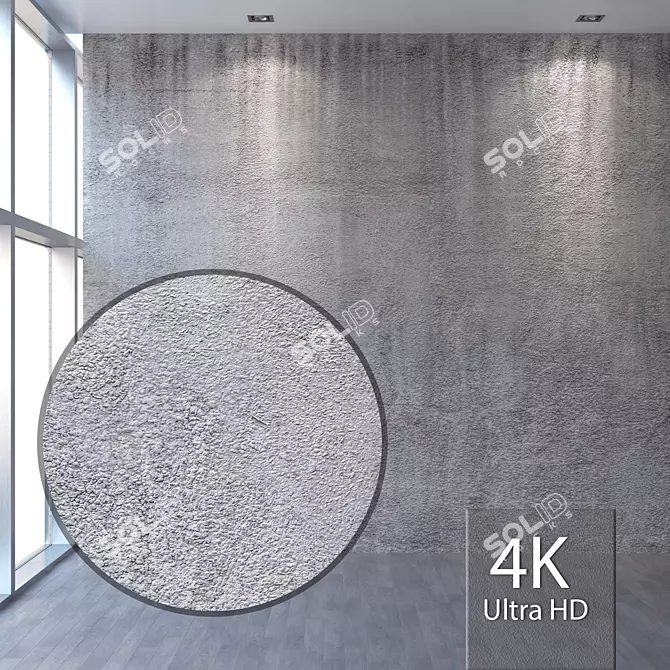 Title: Seamless 4K Concrete Wall 3D model image 1