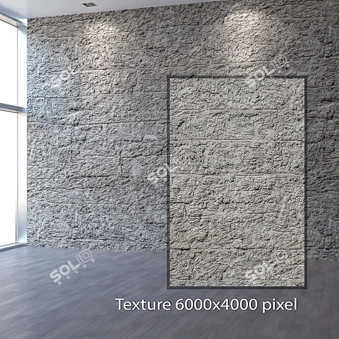 Seamless Rough Plaster Texture 3D model image 2