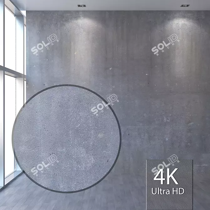 Seamless Concrete Wall Texture+ 3D model image 1