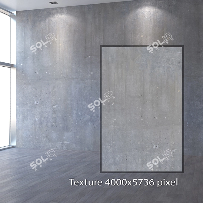 Seamless Concrete Wall Texture+ 3D model image 2