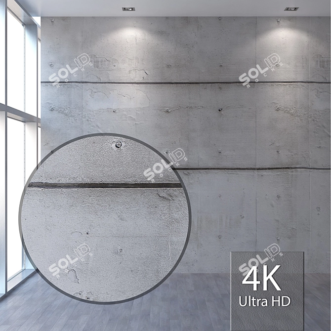 Seamless Concrete Wall Texture 3D model image 1