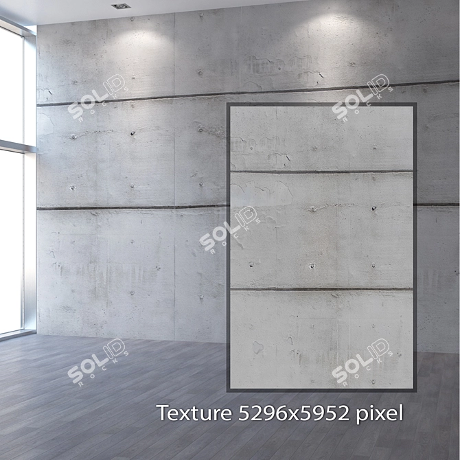 Seamless Concrete Wall Texture 3D model image 2