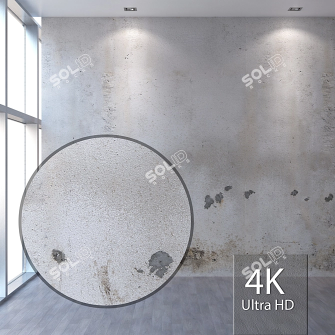 4K Seamless Stucco Texture: Realistic & Versatile 3D model image 1