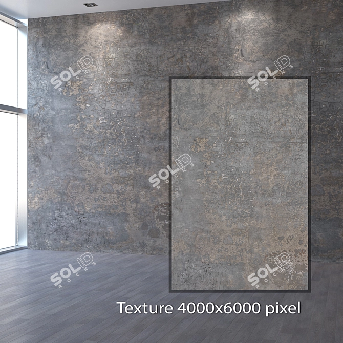 Vintage Brick Wall Texture 3D model image 2