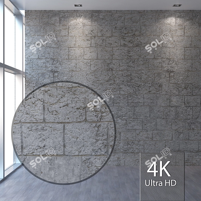 Seamless 4K Facade Plaster 3D model image 1