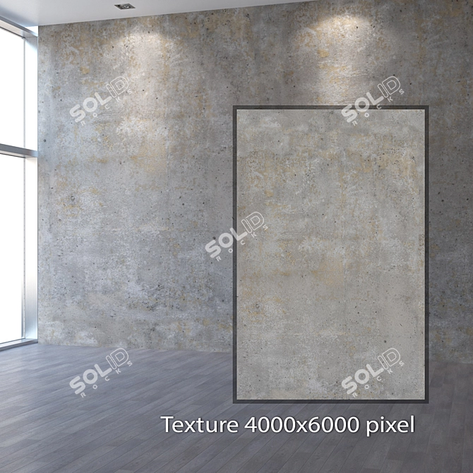 Seamless 4K Concrete Wall 3D model image 2