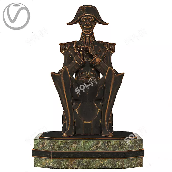 Classic Military Style Soldier Hat 3D model image 1
