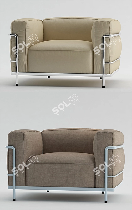 Modern 3-Seat Cassina LC3 3D model image 2