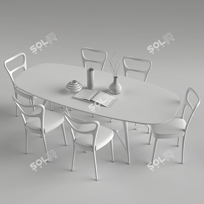 Elegant Porada Noemi & Mirabeau Dining Set 3D model image 2